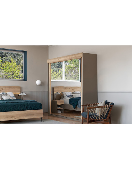 Ecorce - Armoire 2 portes miroirs 