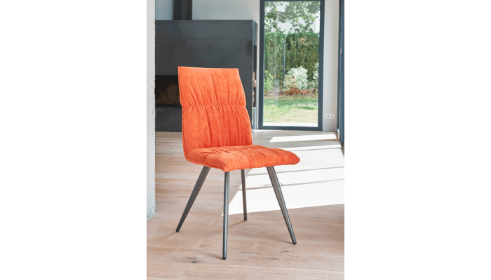 CONCEPT - Chaise en tissu et pieds en métal gris