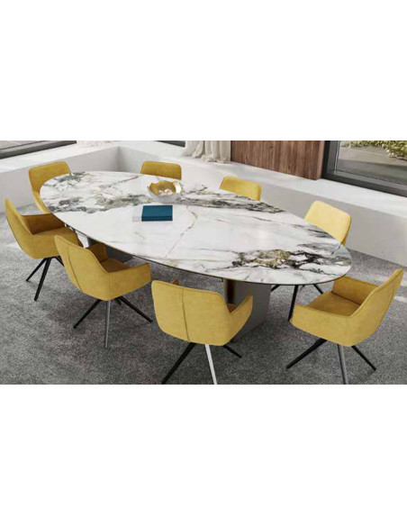 Liath - Table de séjour ovale 
